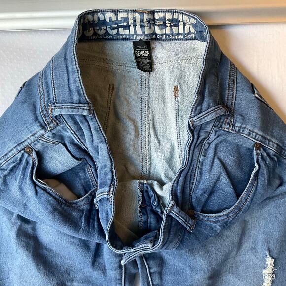 Rewash Women Waxed Denim Straight Leg Jeans 9/29, Blue, Soft Feel Like Knit - Picture 10 of 13